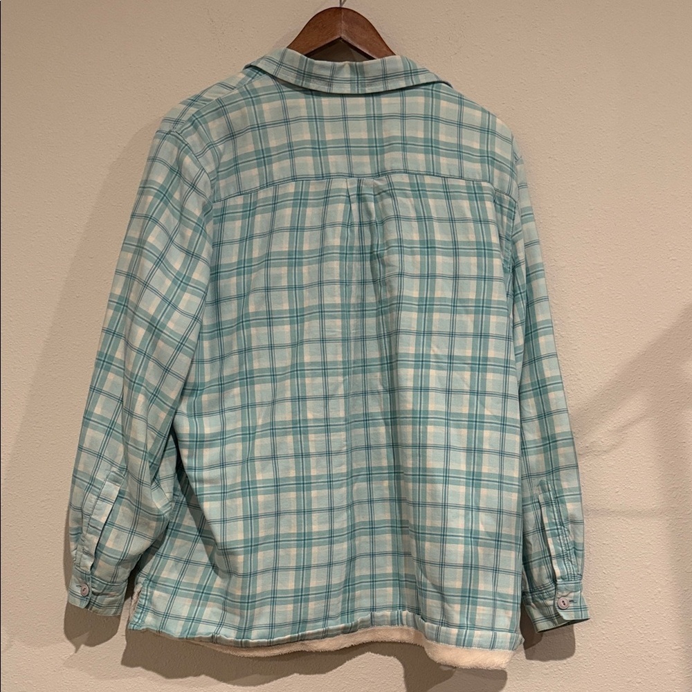 L.L. Bean Green Plaid Shirt Jacket - Picture 6 of 6